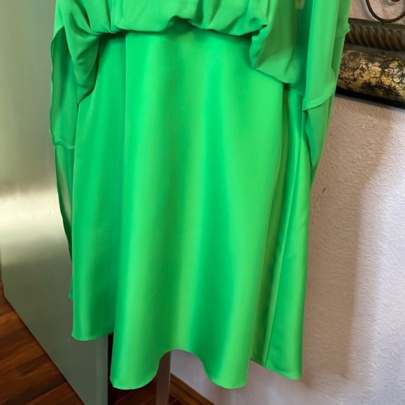 NWT Alfred Angelo Cocktail Dress- green  chiffon, full skirt-Sz 12 - Picture 9 of 14